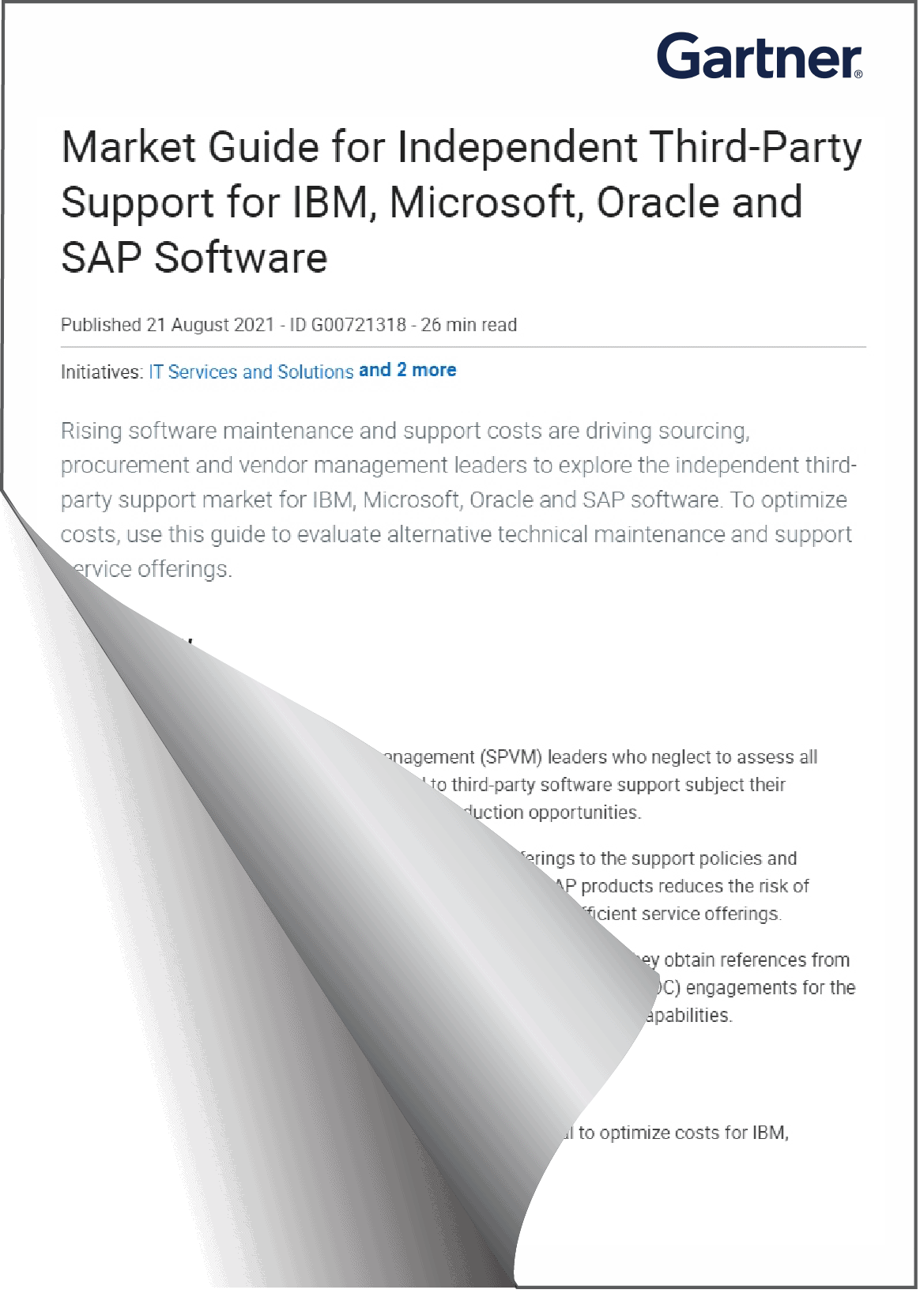 2022-2023 Gartner Market Guide for Independent Third-Party Support for Microsoft featuring US Cloud