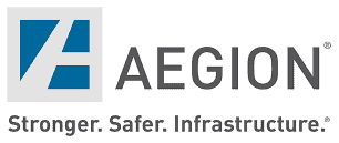 Logo for Aegion. Strong. Safer. Infrastructure.