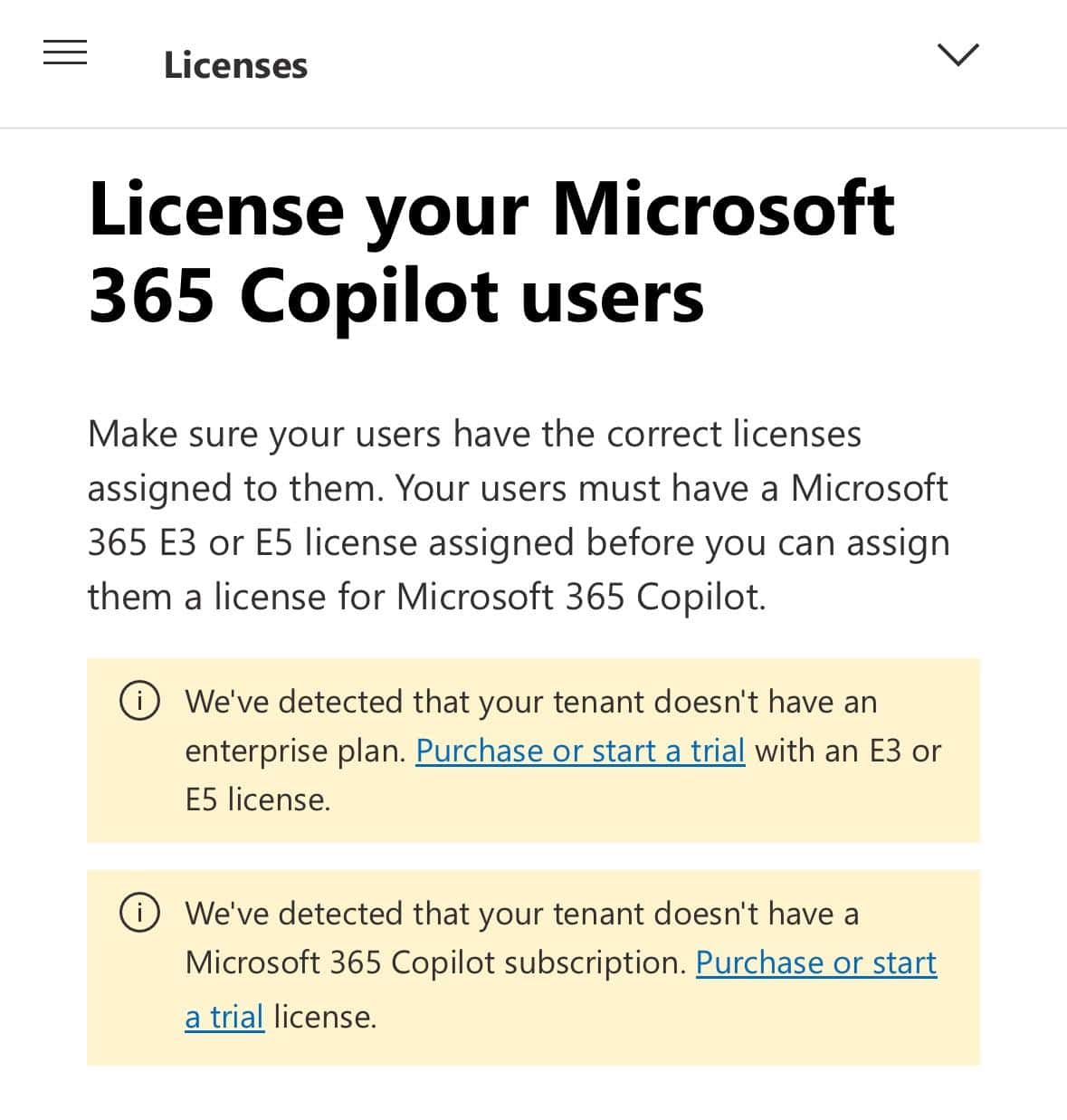 Microsoft Copilot license requirements and support