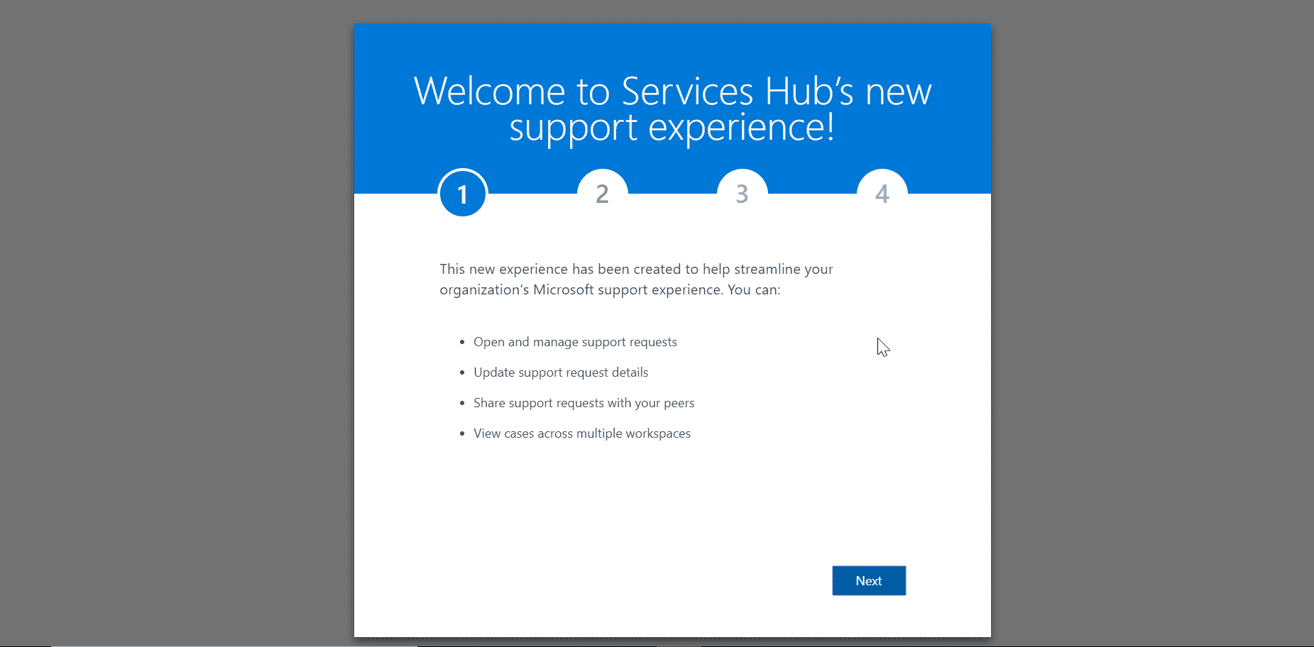 Sign in to Microsoft Unified Support