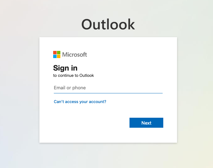 Outlook 365 login support
