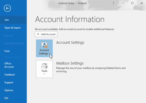 Outlook account support