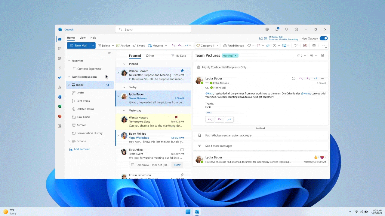 Outlook support for Windows