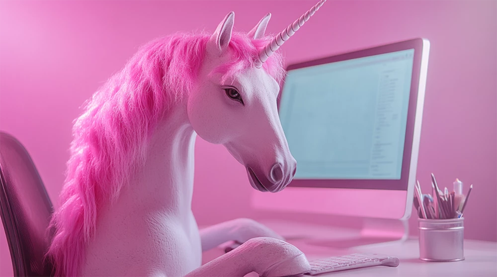A mythical unicorn providing tech support, showing how Microsoft Unified Advanced Support isn’t an actual thing